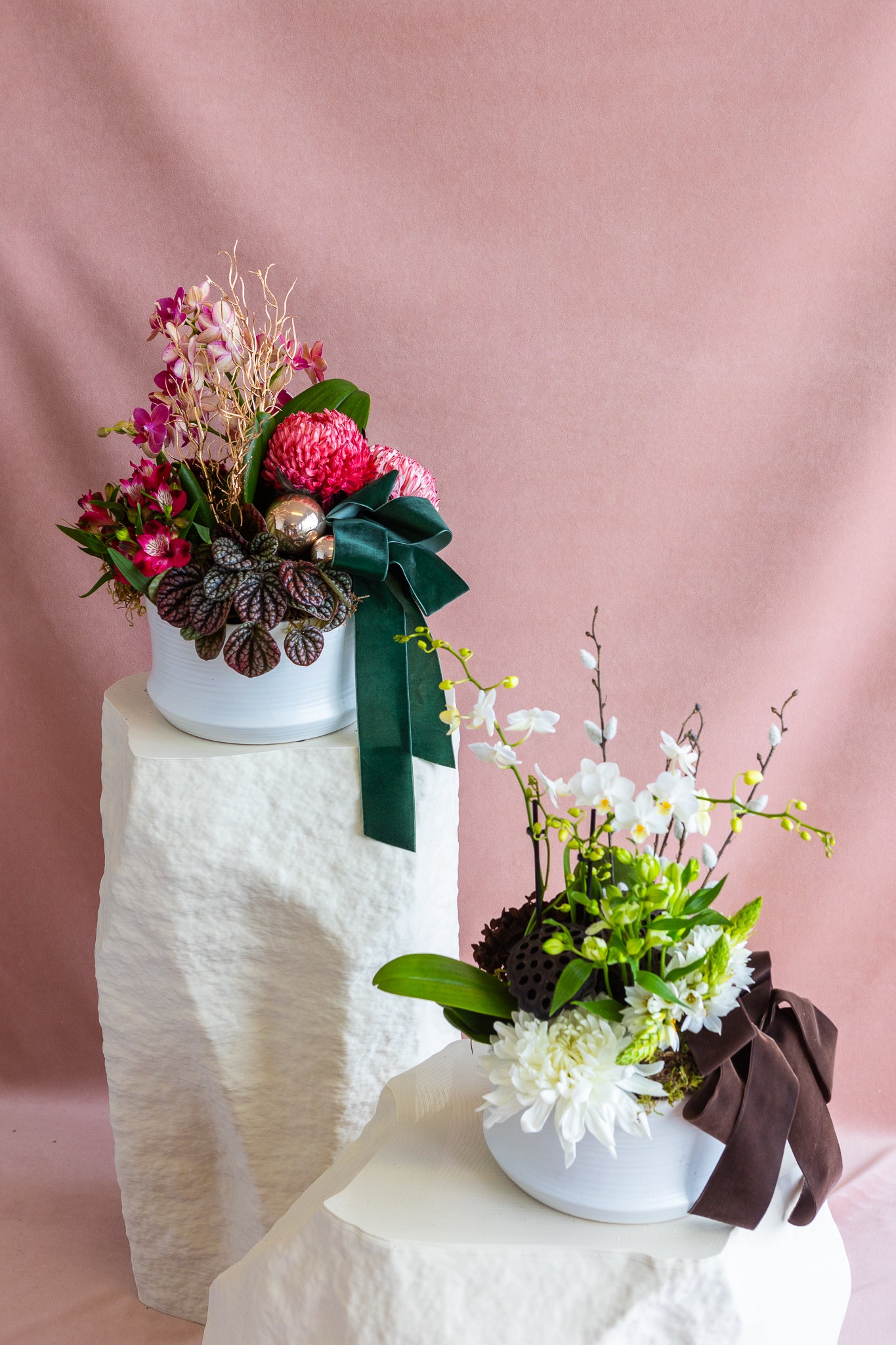 PETITE CHRISTMAS VELOUR POT ET FLEUR