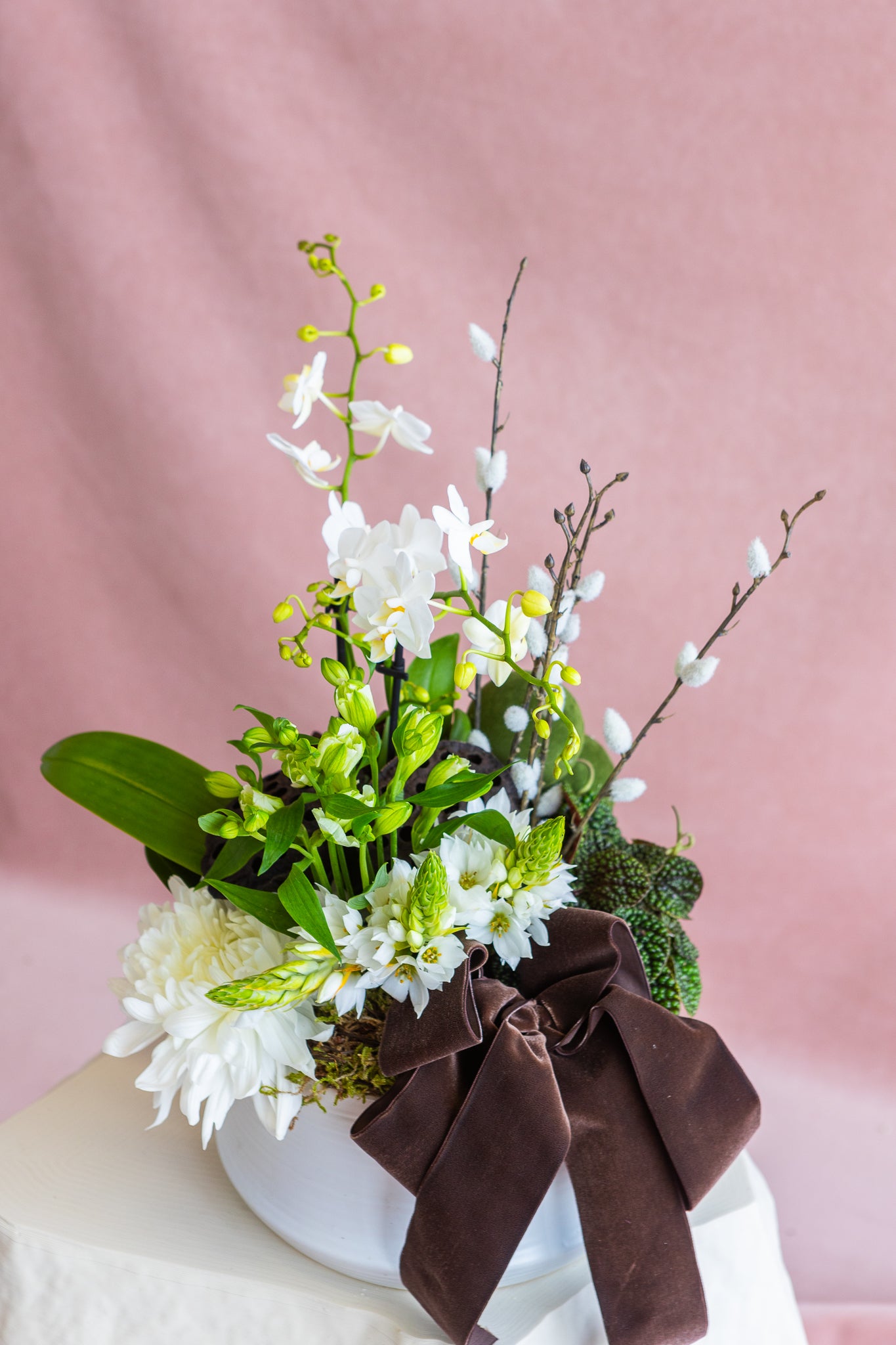 PETITE CHRISTMAS VELOUR POT ET FLEUR