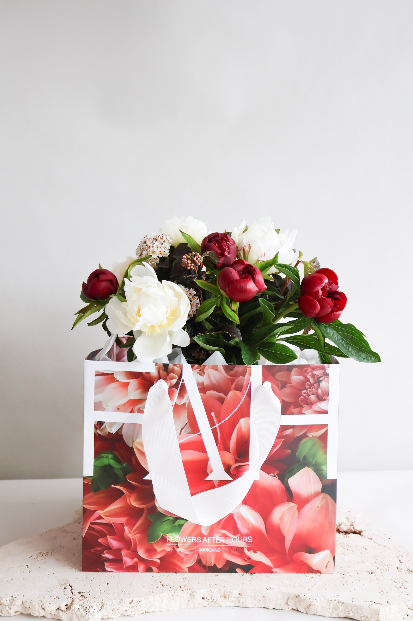 WEEKEND SPECIAL:  RED CHARM & WHITE PEONY BOUQUET