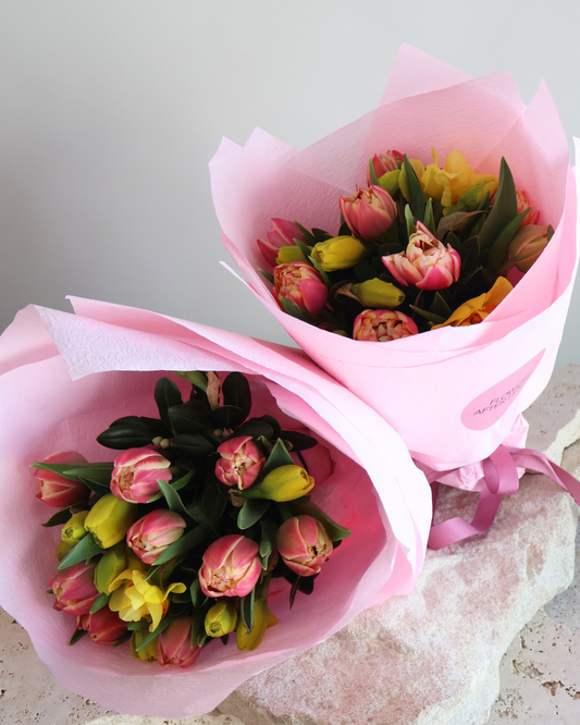 WEEKEND SPECIAL: DOUBLE DELIGHT - TULIPS & DAFFODILS  BOUQUET
