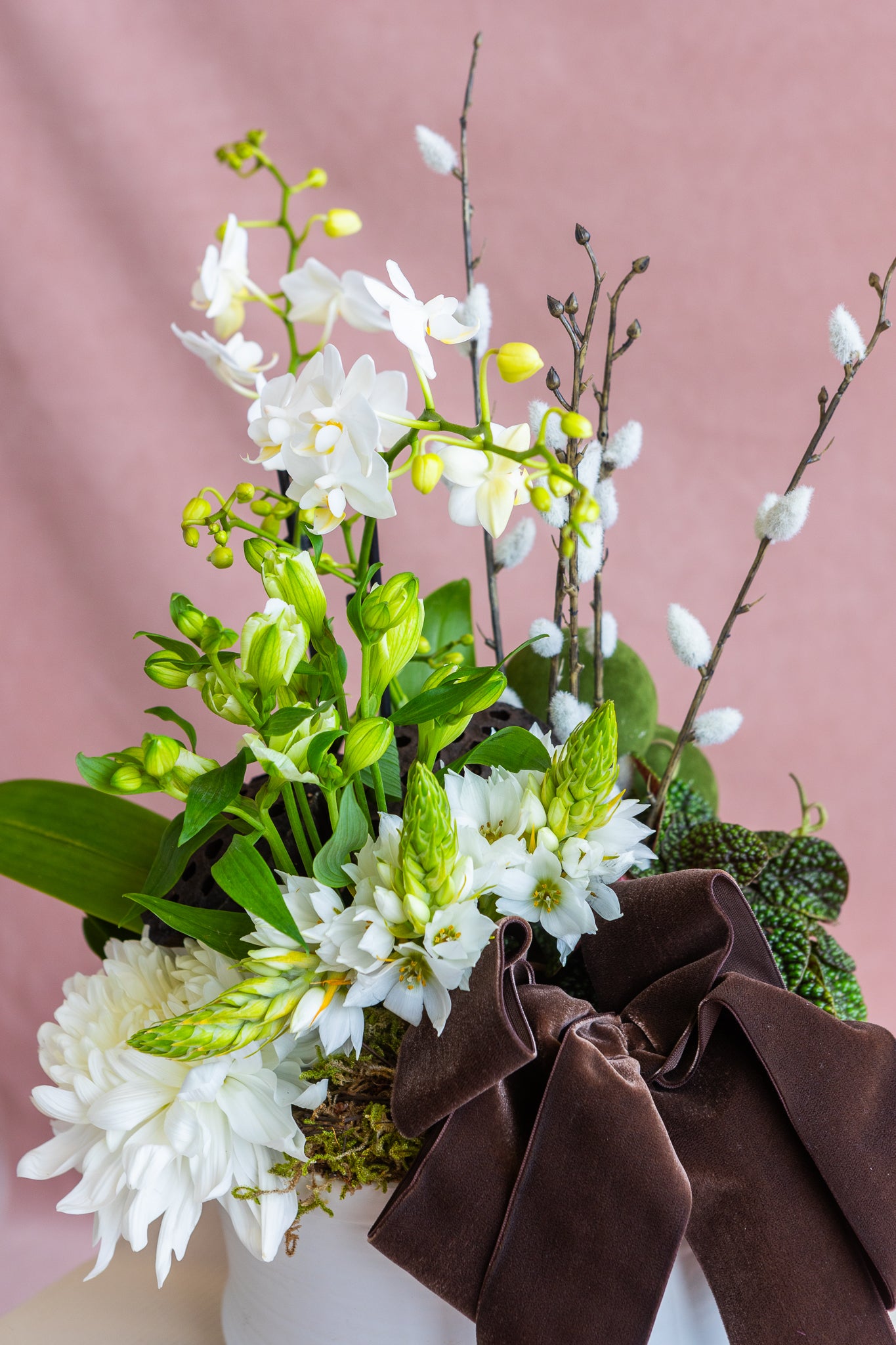 PETITE CHRISTMAS VELOUR POT ET FLEUR