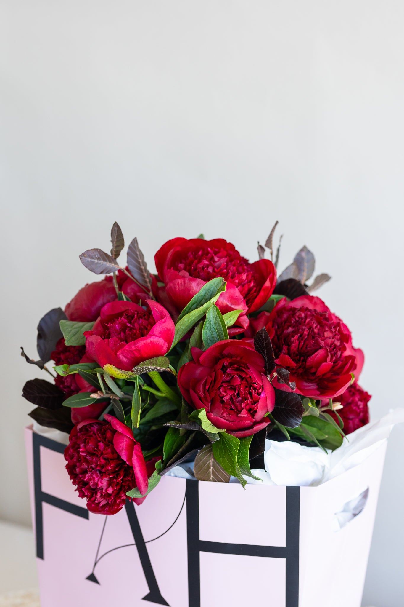 CRIMSON KISS PEONY BOUQUET