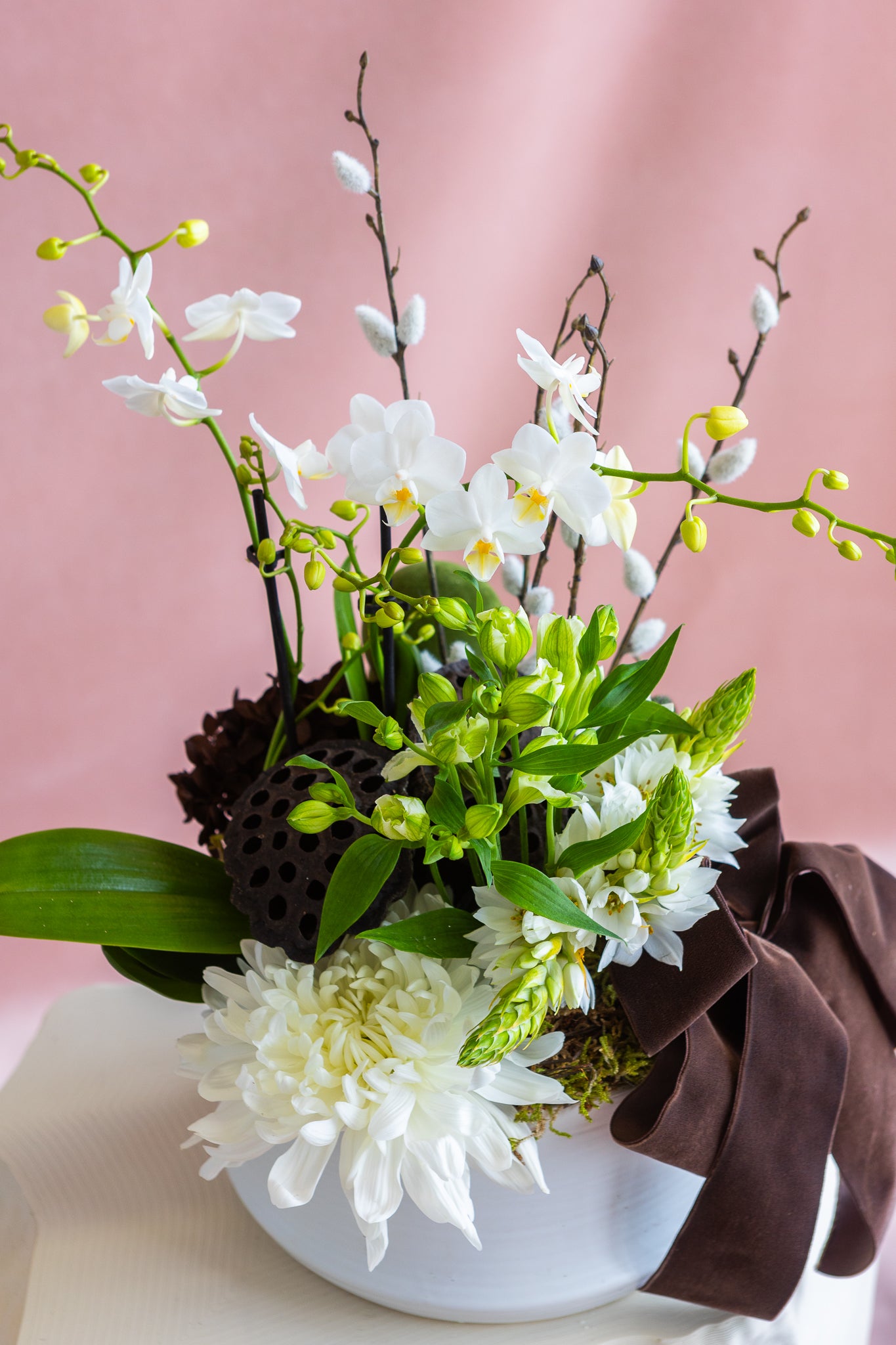 PETITE CHRISTMAS VELOUR POT ET FLEUR