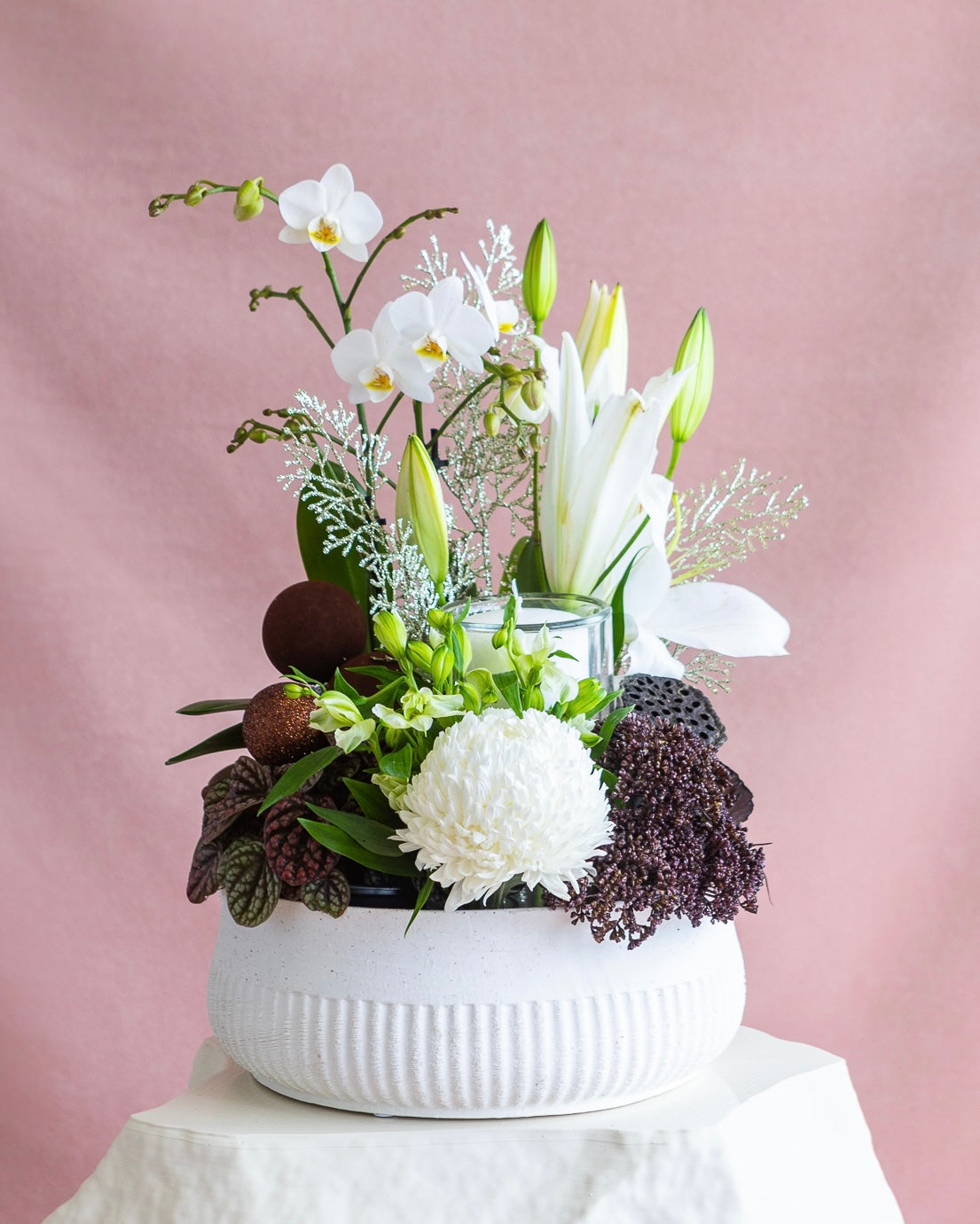 GILDED CHRISTMAS POT ET FLEUR