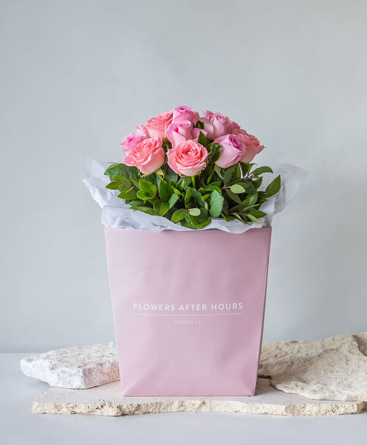 Bag Of Blush - Pink Roses - Flowers After Hours